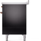 Ilve UPI486NMPBKP Nostalgie Ii 48 Inch Electric Freestanding Range In Glossy Black With Copper Trim