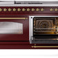 Ilve UP60FSNMPBUG Nostalgie Ii 60 Inch Dual Fuel Natural Gas Freestanding Range In Burgundy With Brass Trim