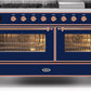 Ilve UM15FDNS3MBP Majestic Ii 60 Inch Dual Fuel Natural Gas Freestanding Range In Blue With Copper Trim