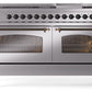 Ilve UP60FNMPSSB Nostalgie Ii 60 Inch Dual Fuel Natural Gas Freestanding Range In Stainless Steel With Bronze Trim