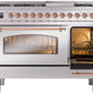 Ilve UP48FNMPSSP Nostalgie Ii 48 Inch Dual Fuel Natural Gas Freestanding Range In Stainless Steel With Copper Trim