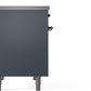 Ilve UPDI406NMPBGB Nostalgie Ii 40 Inch Electric Freestanding Range In Blue Grey With Bronze Trim