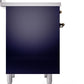 Ilve UPDI406NMPMBB Nostalgie Ii 40 Inch Electric Freestanding Range In Blue With Bronze Trim