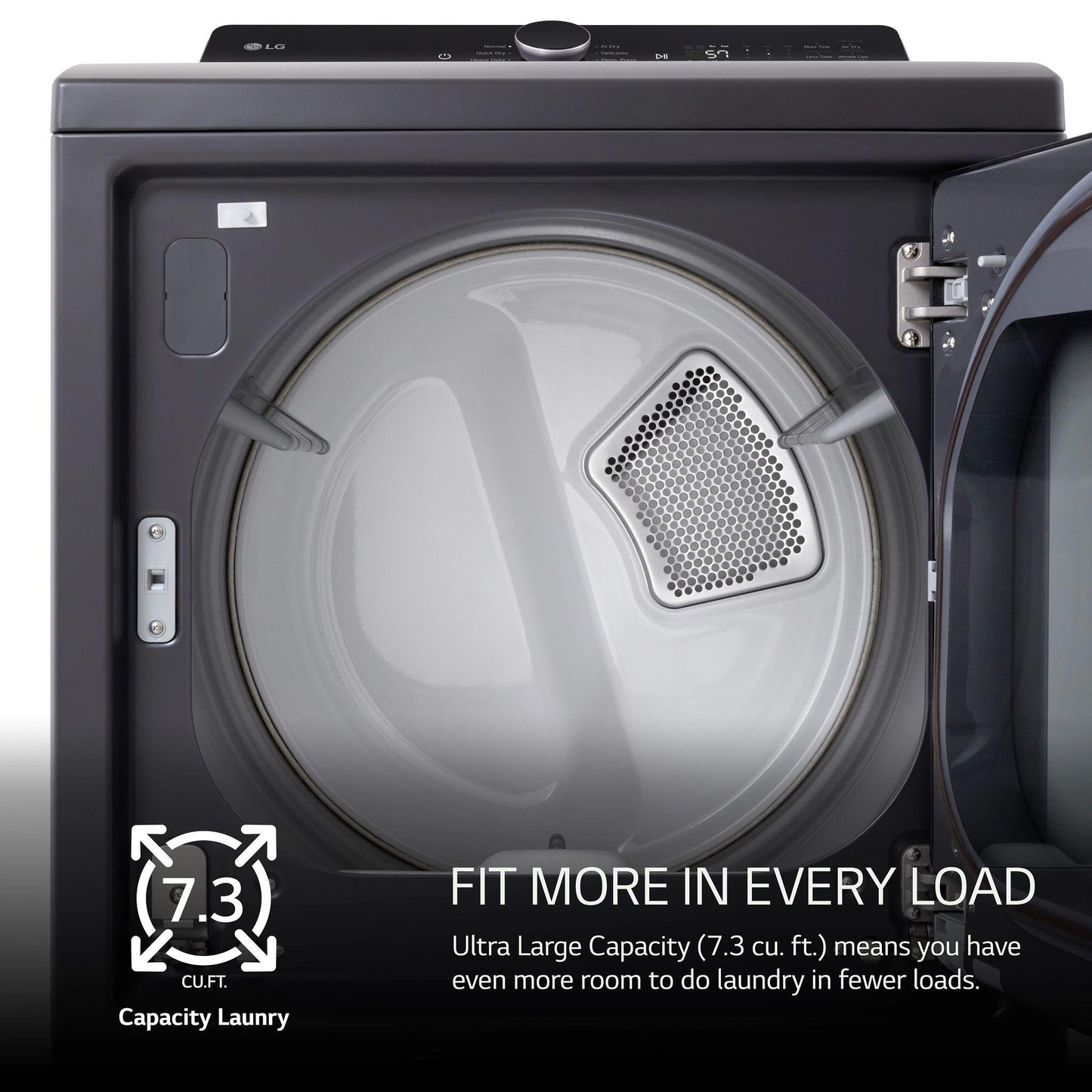 Lg DLE8400BE 7.3 Cu. Ft. Ultra Large Capacity Rear Control Electric Dryer With Lg Easyload&#8482; Door And Ai Sensing