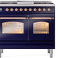 Ilve UPD40FNMPMBPLP Nostalgie Ii 40 Inch Dual Fuel Liquid Propane Freestanding Range In Blue With Copper Trim