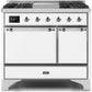 Ilve UMD10FDQNS3WHCLP Majestic Ii 40 Inch Dual Fuel Liquid Propane Freestanding Range In White With Chrome Trim