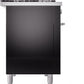 Ilve UP48FWMPBKLP Professional Plus Ii 48 Inch Dual Fuel Liquid Propane Freestanding Range In Glossy Black With Trim