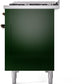 Ilve UP48FNMPEGBLP Nostalgie Ii 48 Inch Dual Fuel Liquid Propane Freestanding Range In Emerald Green With Bronze Trim