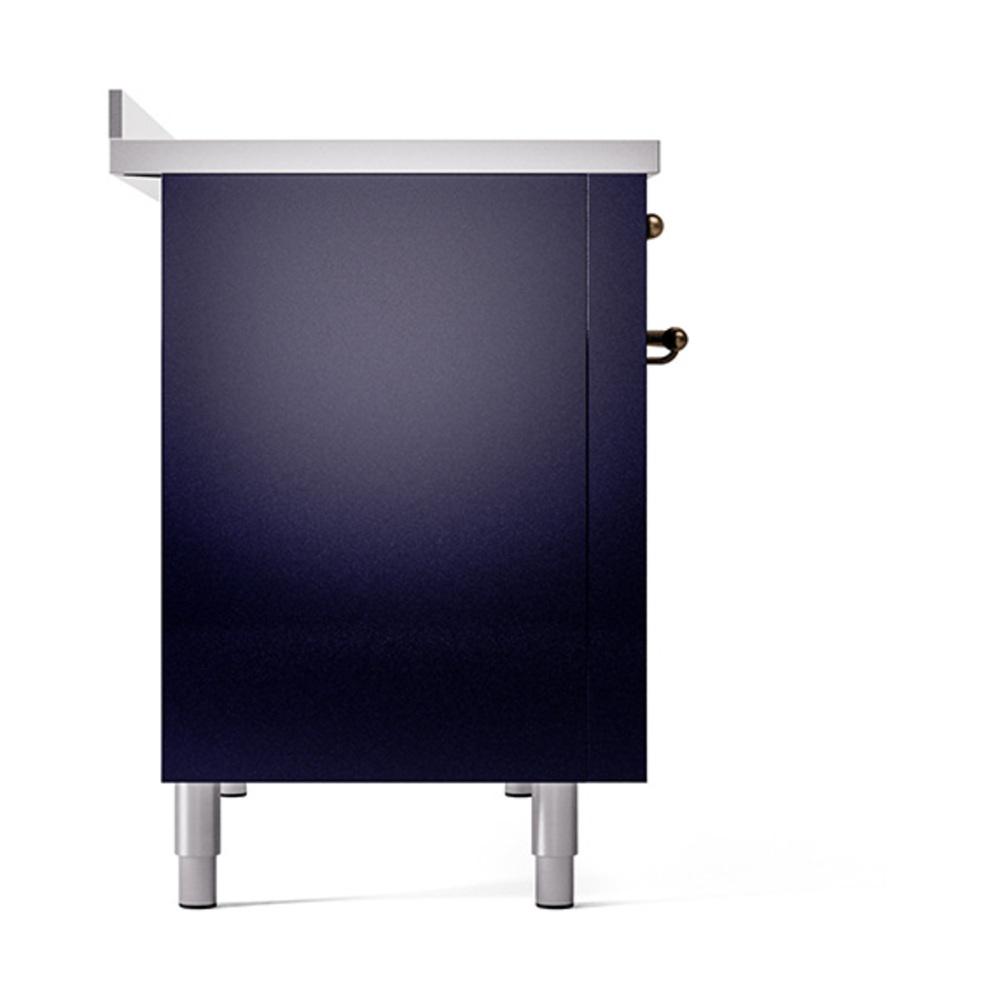 Ilve UNI486QNMPMBB Ilve Uni486Qnmpmbb Nostalgie Ii Noblesse 48" Induction Range (Solid Door, Midnight Blue, Burnished)