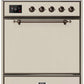 Ilve UM30DQNE3AWBLP Majestic Ii 30 Inch Dual Fuel Liquid Propane Freestanding Range In Antique White With Bronze Trim