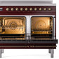 Ilve UPDI406NMPBUB Nostalgie Ii 40 Inch Electric Freestanding Range In Burgundy With Bronze Trim