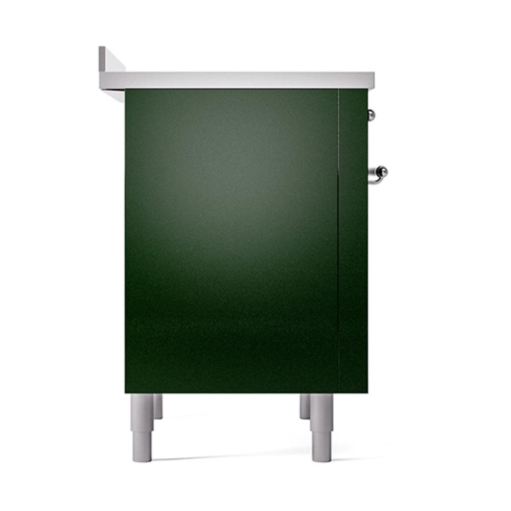 Ilve UNI366QNMPEGC Ilve Uni366Qnmpegc Nostalgie Ii Noblesse 36" Induction Range (Solid Door, Emerald Green, Chrome)