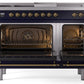 Ilve UP48FSNMPMBG Nostalgie Ii 48 Inch Dual Fuel Natural Gas Freestanding Range In Blue With Brass Trim