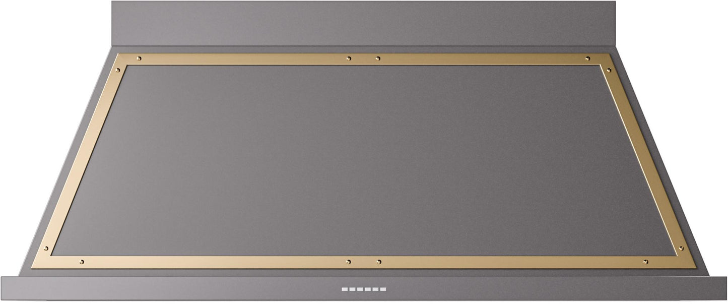 Ilve UANB60MGG Ilve Uanb60Mgg Nostalgie 60" Hood In Matte Graphite With Brass Trim