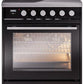 Ilve UPI304WMPBK Professional Plus Ii 30 Inch Electric Freestanding Range In Glossy Black With Trim