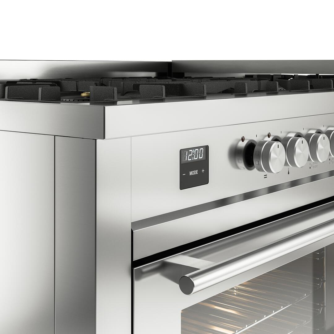 Ilve UP60FWMPSS Professional Plus Ii 60 Inch Dual Fuel Natural Gas Freestanding Range In Stainless Steel With Trim