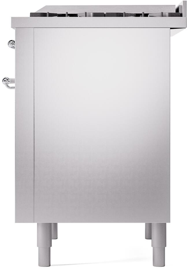 Ilve UP36FNMPSSCLP Nostalgie Ii 36 Inch Dual Fuel Liquid Propane Freestanding Range In Stainless Steel With Chrome Trim