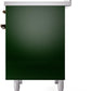 Ilve UPDI406NMPEGB Nostalgie Ii 40 Inch Electric Freestanding Range In Emerald Green With Bronze Trim