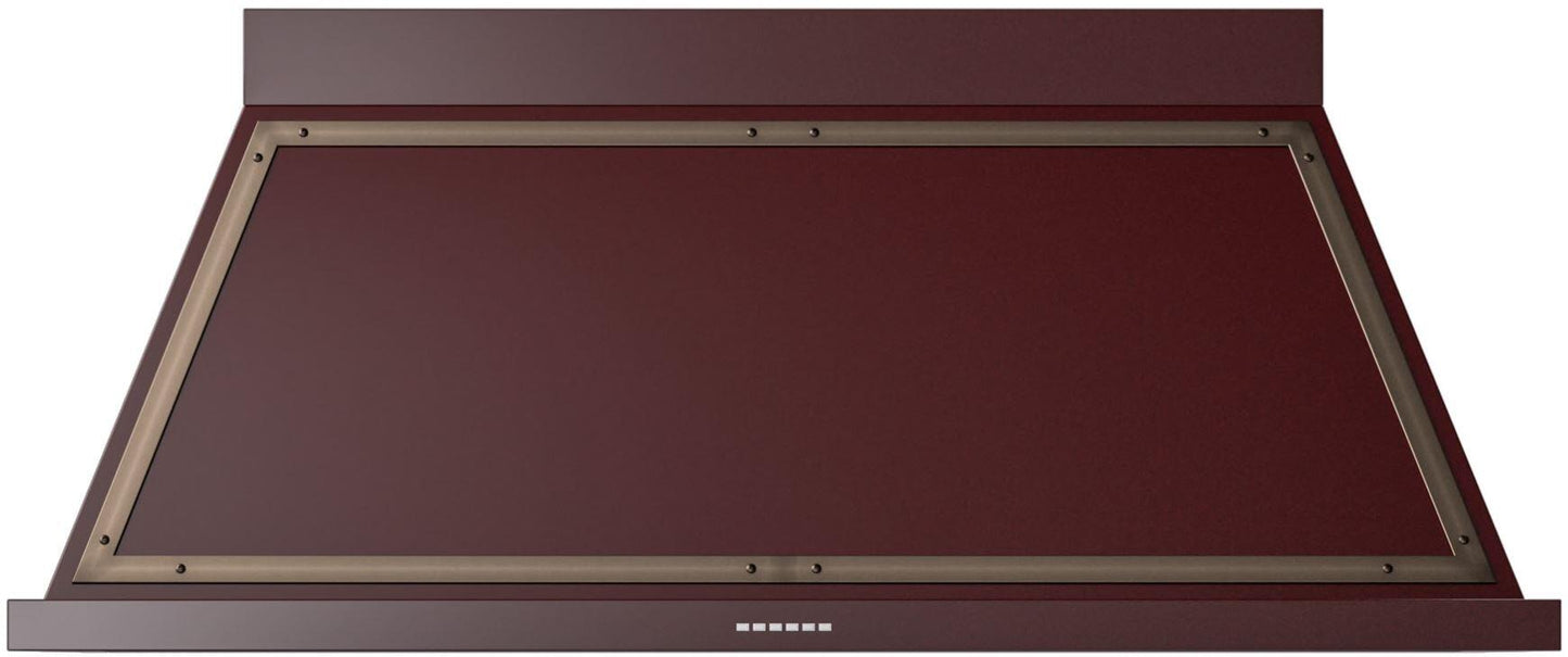 Ilve UANB60BUB Nostalgie 60 Inch Burgundy Wall Mount Range Hood