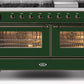 Ilve UM15FDNS3EGBLP Majestic Ii 60 Inch Dual Fuel Liquid Propane Freestanding Range In Emerald Green With Bronze Trim