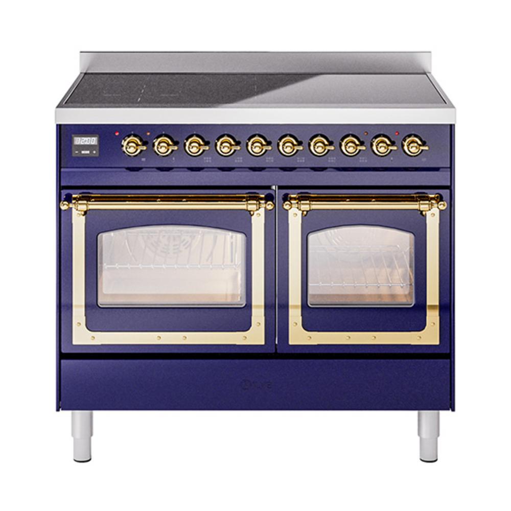 Ilve UNDI406NMPMBG Ilve Undi406Nmpmbg Nostalgie Ii Noblesse 40" Induction Range (Triple Glass Door, Midnight Blue, Brass)