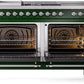 Ilve UP60FSNMPEGCLP Nostalgie Ii 60 Inch Dual Fuel Liquid Propane Freestanding Range In Emerald Green With Chrome Trim