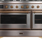 Ilve UM12FDNS3SSGLP Majestic Ii 48 Inch Dual Fuel Liquid Propane Freestanding Range In Stainless Steel With Brass Trim