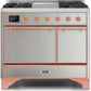 Ilve UMD10FDQNS3SSP Majestic Ii 40 Inch Dual Fuel Natural Gas Freestanding Range In Stainless Steel With Copper Trim