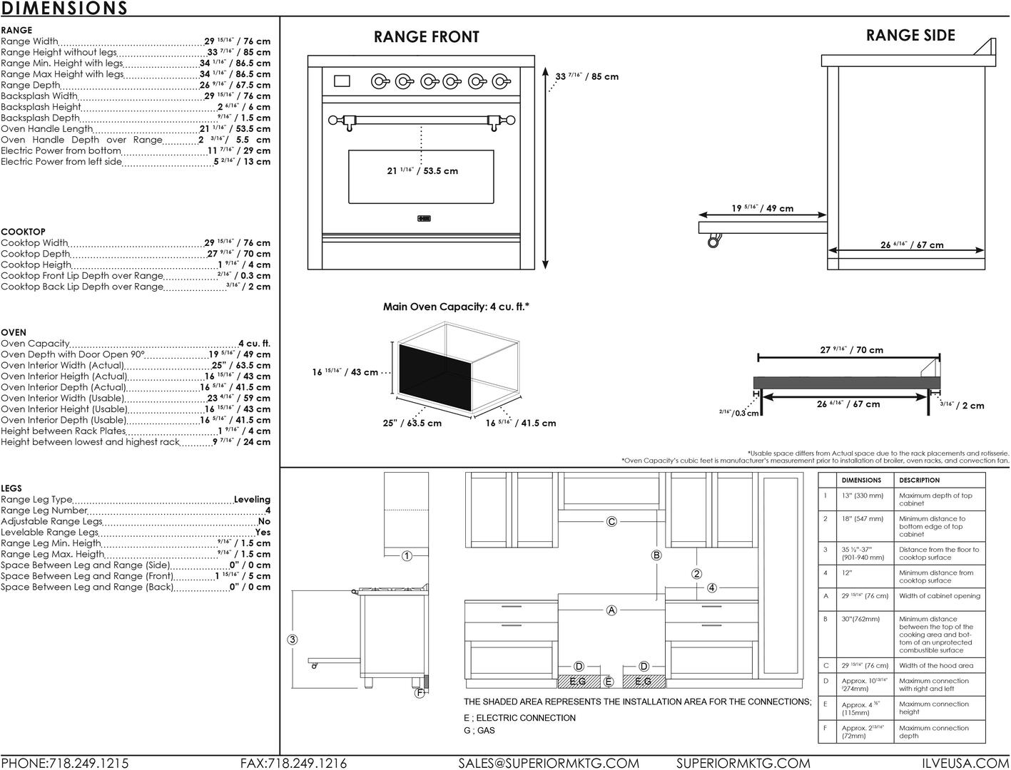 Ilve UMI30NE3SSB Majestic Ii 30 Inch Electric Freestanding Range In Stainless Steel With Bronze Trim