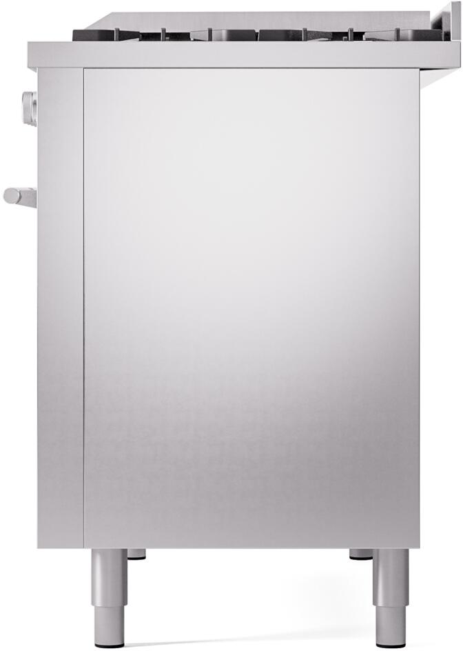 Ilve UP48FWMPSSLP Professional Plus Ii 48 Inch Dual Fuel Liquid Propane Freestanding Range In Stainless Steel With Trim