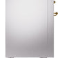 Ilve UP48FNMPSSG Nostalgie Ii 48 Inch Dual Fuel Natural Gas Freestanding Range In Stainless Steel With Brass Trim