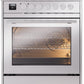 Ilve UP30WMPSSLP Professional Plus Ii 30 Inch Dual Fuel Liquid Propane Freestanding Range In Stainless Steel With Trim