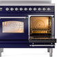 Ilve UPDI406NMPMBC Nostalgie Ii 40 Inch Electric Freestanding Range In Blue With Chrome Trim