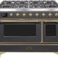 Ilve UM12FDNS3MGG Majestic Ii 48 Inch Dual Fuel Natural Gas Freestanding Range In Matte Graphite With Brass Trim