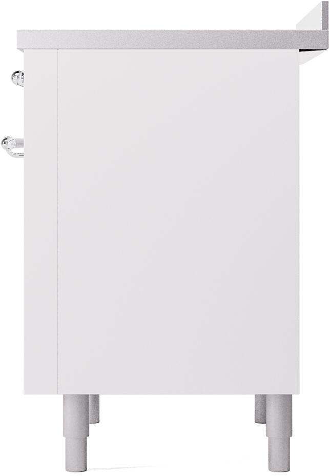 Ilve UPI366NMPWHC Nostalgie Ii 36 Inch Electric Freestanding Range In White With Chrome Trim