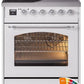 Ilve UPI304NMPRAC Nostalgie Ii 30 Inch Electric Freestanding Range In Ral Custom Color With Chrome Trim