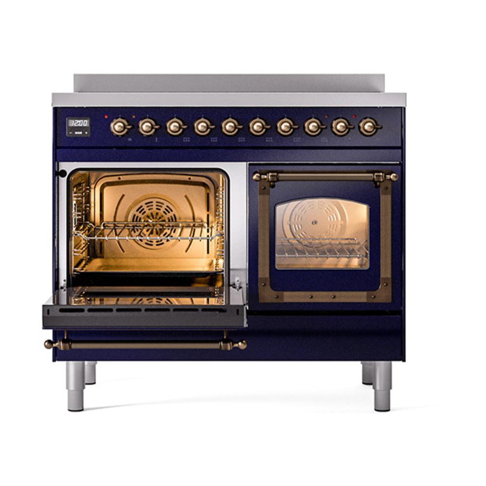 Ilve UNDI406NMPMBB Ilve Undi406Nmpmbb Nostalgie Ii Noblesse 40" Induction Range (Triple Glass Door, Midnight Blue, Burnished)