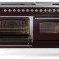 Ilve UP60FNMPBUCLP Nostalgie Ii 60 Inch Dual Fuel Liquid Propane Freestanding Range In Burgundy With Chrome Trim