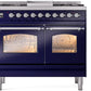 Ilve UPD40FNMPMBC Nostalgie Ii 40 Inch Dual Fuel Natural Gas Freestanding Range In Blue With Chrome Trim