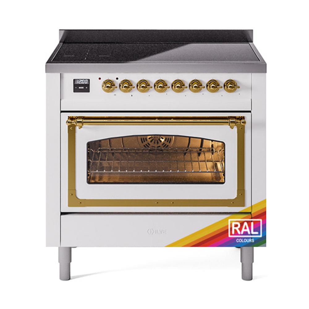 Ilve UNI366NMPRAG Ilve Uni366Nmprag Nostalgie Ii Noblesse 36" Induction Range (Triple Glass Door, Ral, Brass)