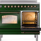 Ilve UPDI406NMPEGB Nostalgie Ii 40 Inch Electric Freestanding Range In Emerald Green With Bronze Trim