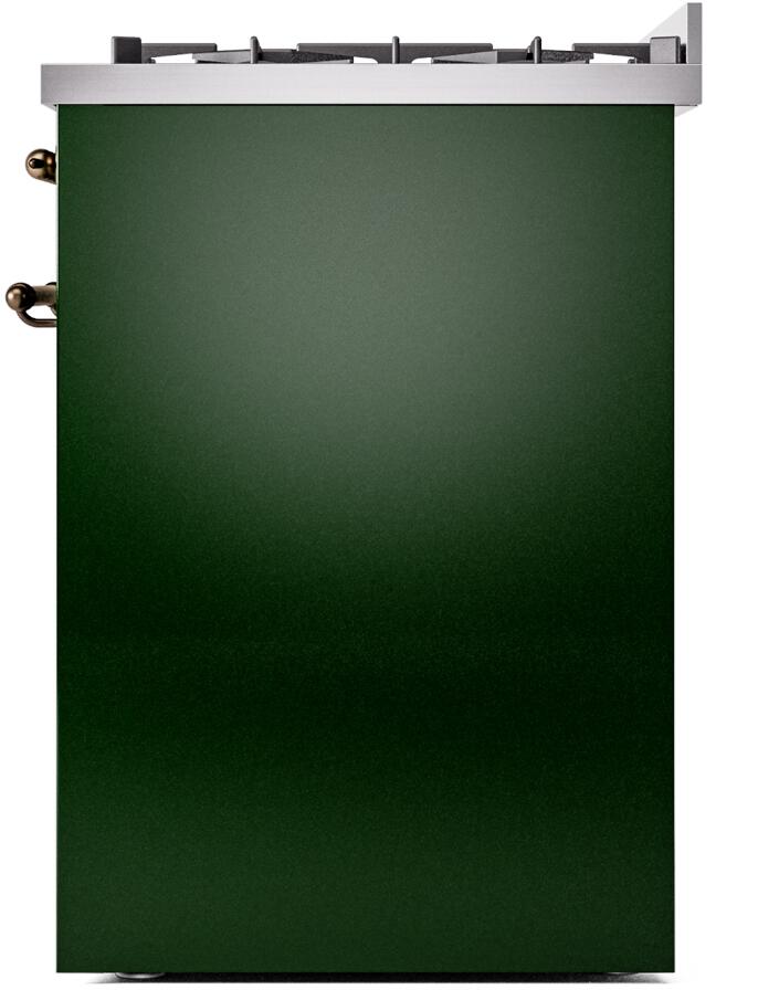 Ilve UP30NMPEGBLP Nostalgie Ii 30 Inch Dual Fuel Liquid Propane Freestanding Range In Emerald Green With Bronze Trim