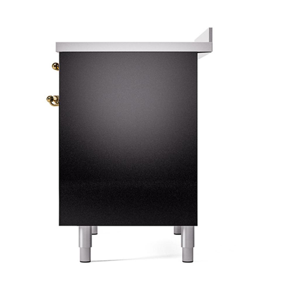 Ilve UNDI406QNMPBKG Ilve Undi406Qnmpbkg Nostalgie Ii Noblesse 40" Induction Range (Solid Door, Glossy Black, Brass)