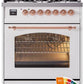 Ilve UP30NMPRAP Nostalgie Ii 30 Inch Dual Fuel Natural Gas Freestanding Range In Ral Custom Color With Copper Trim