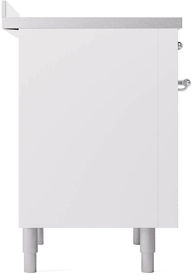 Ilve UPI366NMPWHC Nostalgie Ii 36 Inch Electric Freestanding Range In White With Chrome Trim