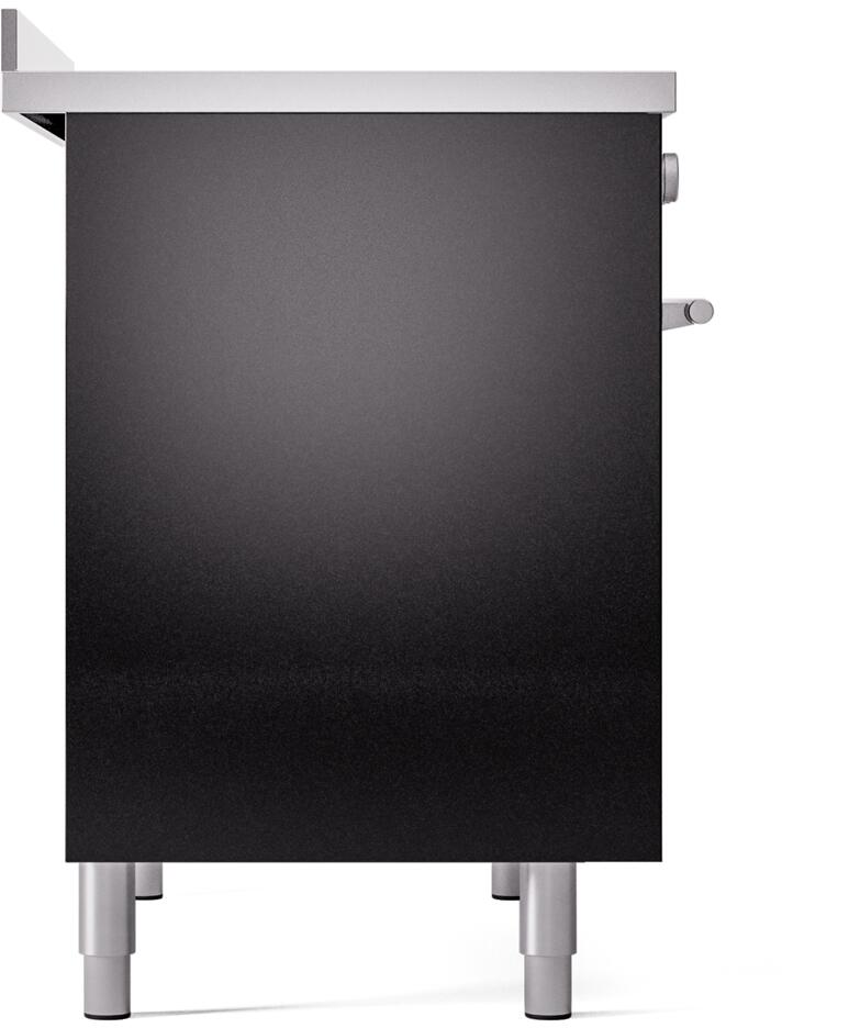 Ilve UPDI406WMPBK Professional Plus Ii 40 Inch Electric Freestanding Range In Glossy Black With Trim