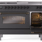 Ilve UP48FSNMPMGBLP Nostalgie Ii 48 Inch Dual Fuel Liquid Propane Freestanding Range In Matte Graphite With Bronze Trim