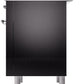 Ilve UP36FNMPBKC Nostalgie Ii 36 Inch Dual Fuel Natural Gas Freestanding Range In Glossy Black With Chrome Trim