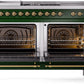 Ilve UP60FSNMPEGG Nostalgie Ii 60 Inch Dual Fuel Natural Gas Freestanding Range In Emerald Green With Brass Trim