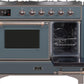 Ilve UMD10FDNS3BGB Majestic Ii 40 Inch Dual Fuel Natural Gas Freestanding Range In Blue Grey With Bronze Trim